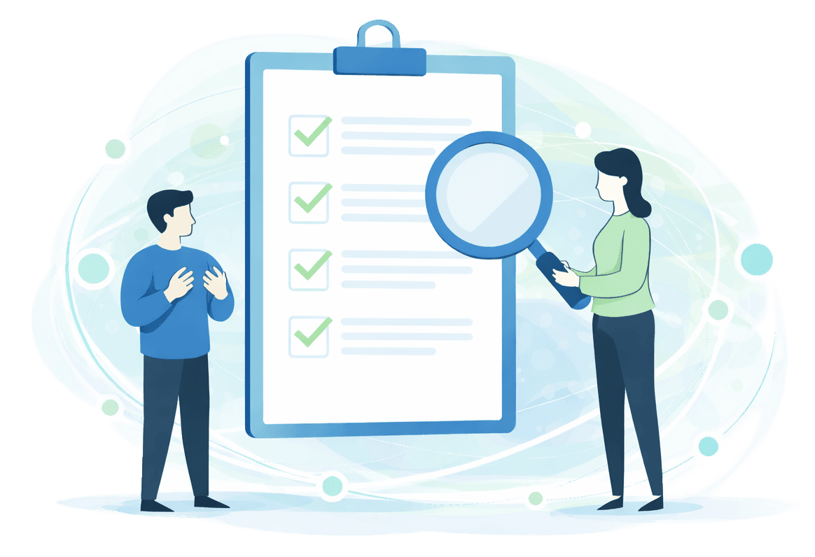 Illustration representing approachable insurance guidance and collaborative review