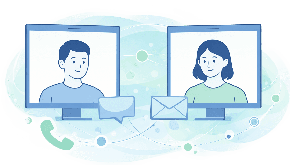 Illustration representing message-based guidance and a clear follow-up process